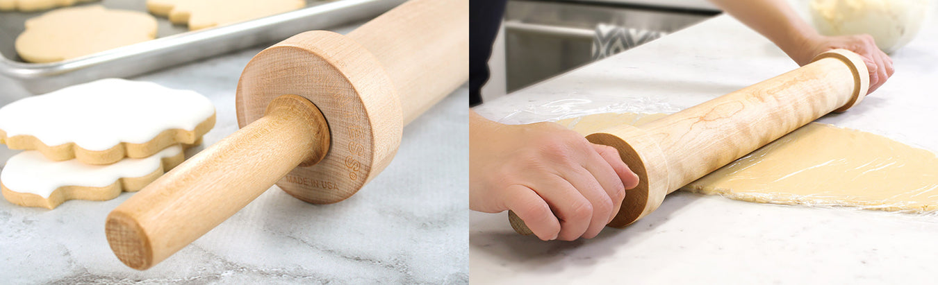 Perfect Cookie Rolling Pin 1/4-In. Fixed Depth Hardwood Made in The USA by Ann Clark