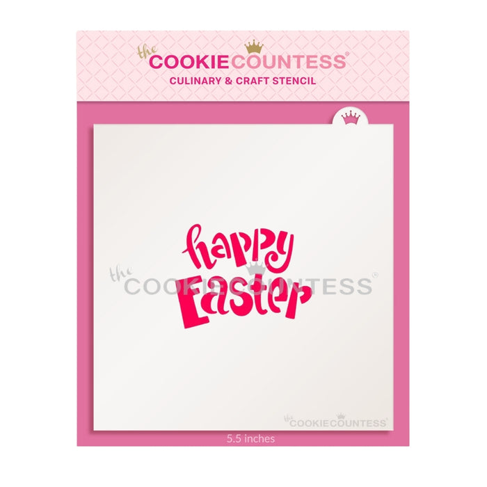 Happy Easter Fun Font Stencil - Drawn by Krista