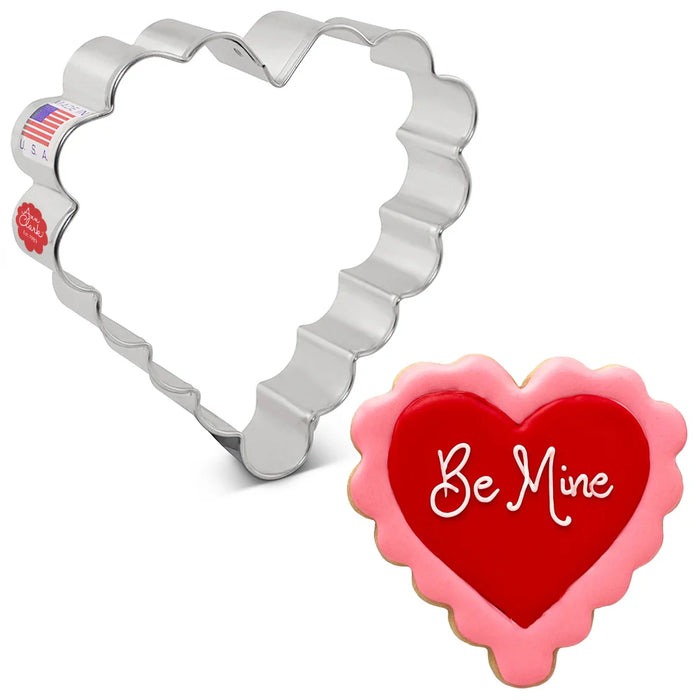 Ann Clark Cookie Cutter Scalloped Heart Cookie Cutter 4"