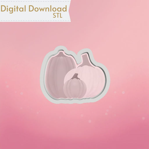 Bunch of Pumpkins Cookie Cutter STL - The Cookie Countess