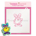 Fluffy Chick in Bunny Costume PYO Stencil - Drawn by Krista - The Cookie Countess
