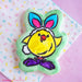 Fluffy Chick in Bunny Costume PYO Stencil - Drawn by Krista - The Cookie Countess