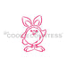 Fluffy Chick in Bunny Costume PYO Stencil - Drawn by Krista - The Cookie Countess