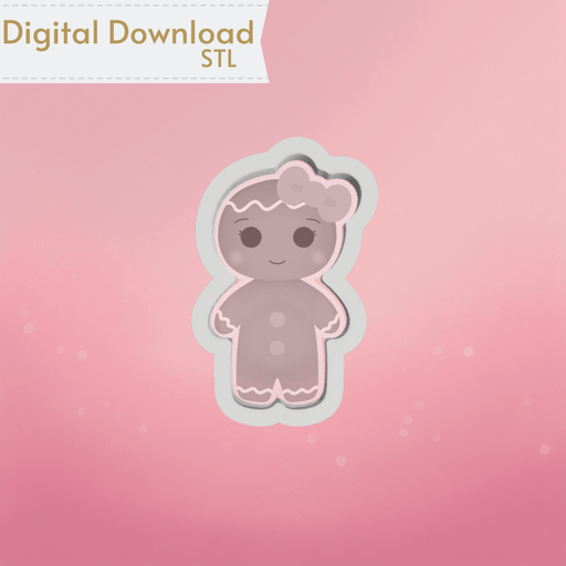 Gingerbread Girl Cookie Cutter STL - The Cookie Countess
