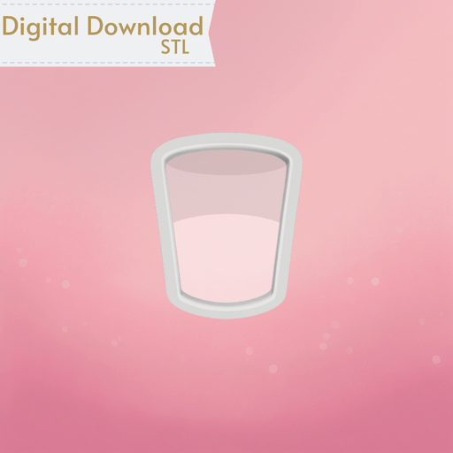Glass of Milk Cookie Cutter STL - The Cookie Countess