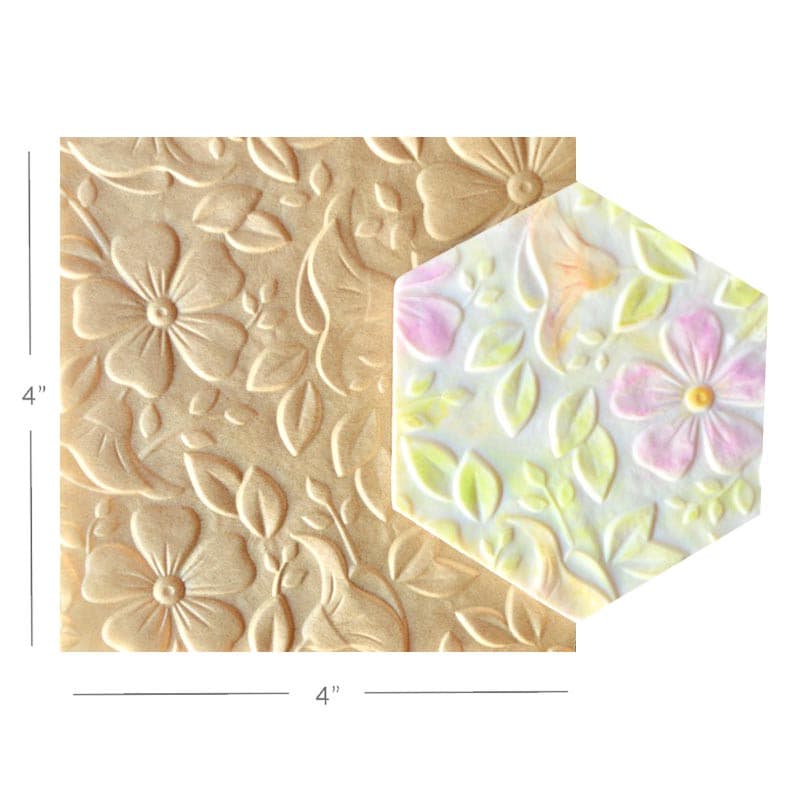 Flower Pattern 3d Textured Parchment Paper. 