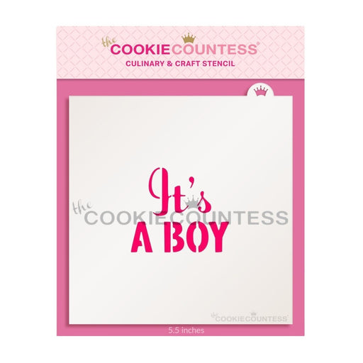 It's a Boy Stencil - The Cookie Countess