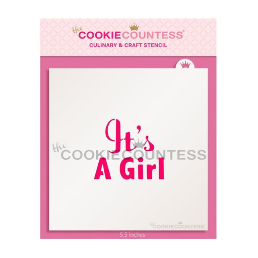 It's a Girl Stencil - The Cookie Countess