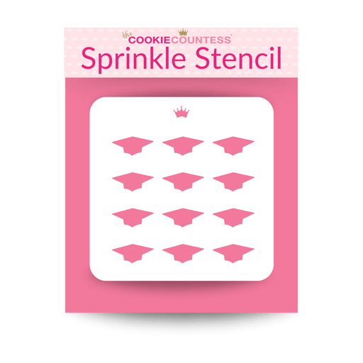 Large Grad Cap Sprinkle Stencil - The Cookie Countess