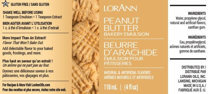 LorAnn Flavor Peanut Butter Bakery Emulsion 4 oz