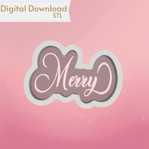 Merry Cookie Cutter STL - The Cookie Countess