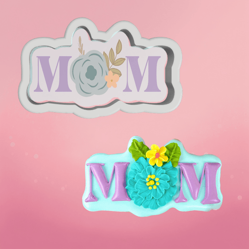 Mom Floral Plaque Cookie Cutter - The Cookie Countess