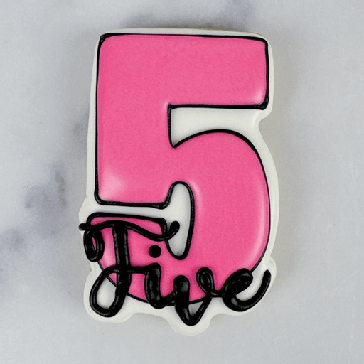Number and Script Five Cookie Cutter - The Cookie Countess