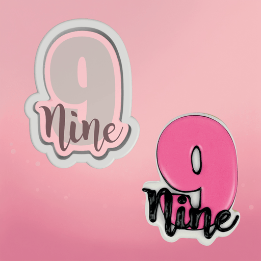 Number and Script Nine Cookie Cutter - The Cookie Countess