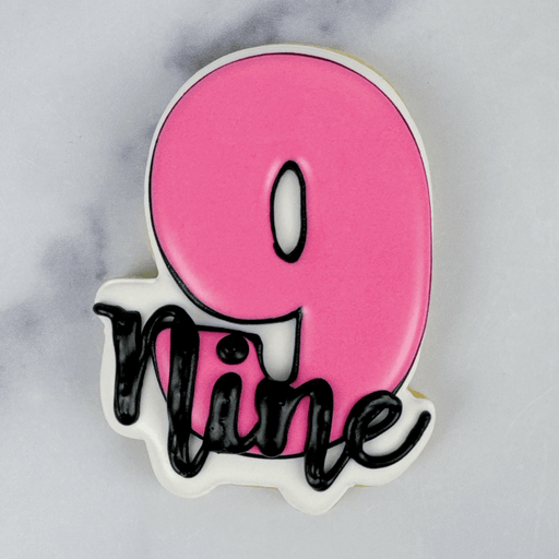 Number and Script Nine Cookie Cutter - The Cookie Countess