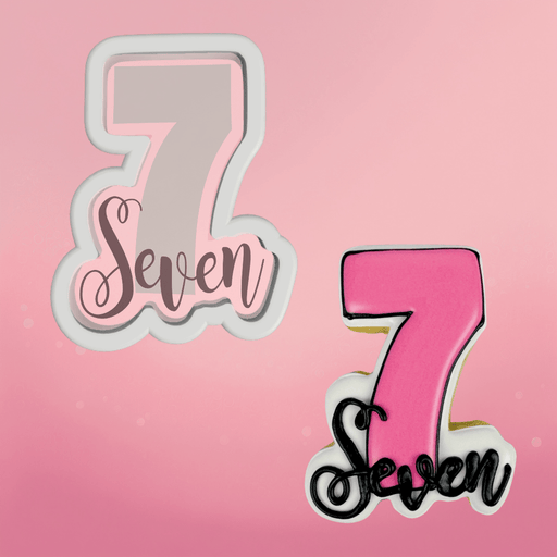 Number and Script Seven Cookie Cutter - The Cookie Countess