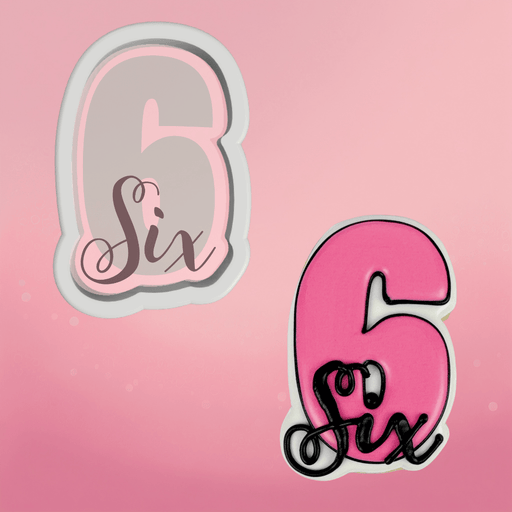 Number and Script Six Cookie Cutter - The Cookie Countess