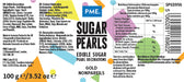 PME Sugar Decorations Sugar Pearls -Gold ( 2.11oz)