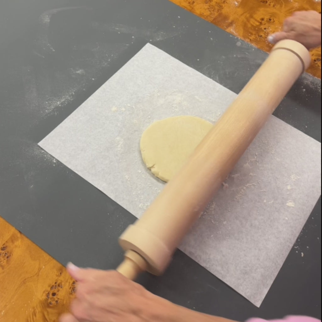 pie rolling pin in action