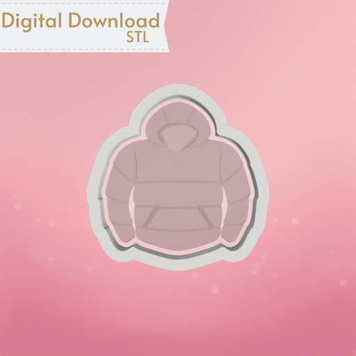 Puffer Jacket Cookie Cutter STL - The Cookie Countess