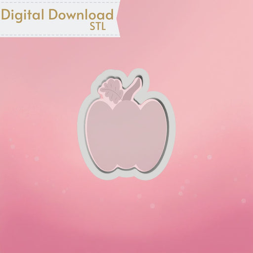 Pumpkin with Leaf Cookie Cutter STL - The Cookie Countess