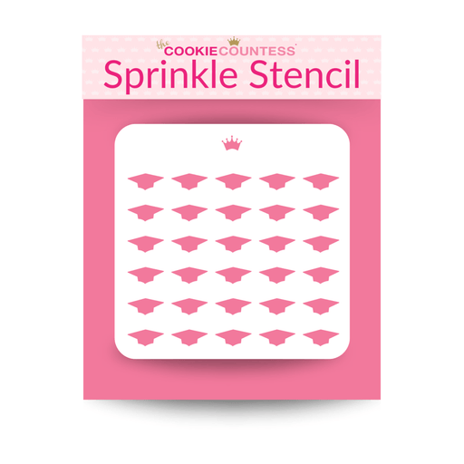 Small Grad Cap Sprinkle Stencil - The Cookie Countess