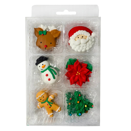 Sweet Elite Sugar Decorations Large Christmas Royal Icing toppers (12 pc)