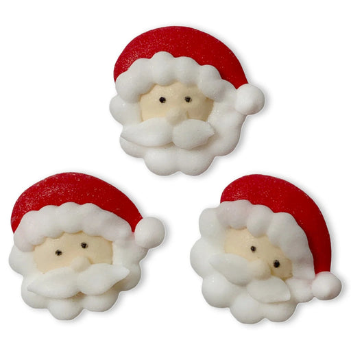 Sweet Elite Sugar Decorations Mini Santa Face Royal Icing toppers ( 30pc)