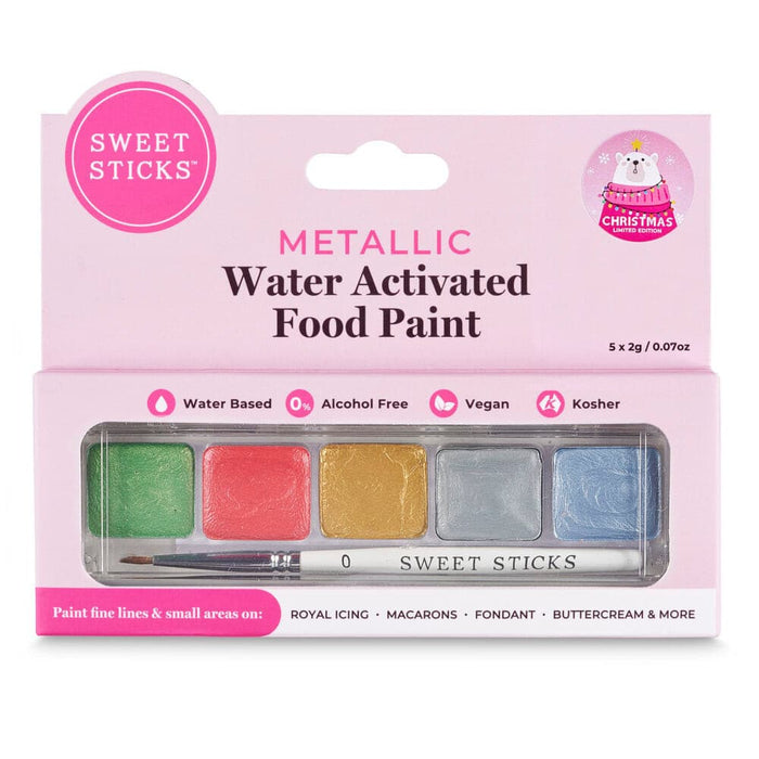 Sweet Sticks Edible Paints Water Activated Food Paint - Christmas