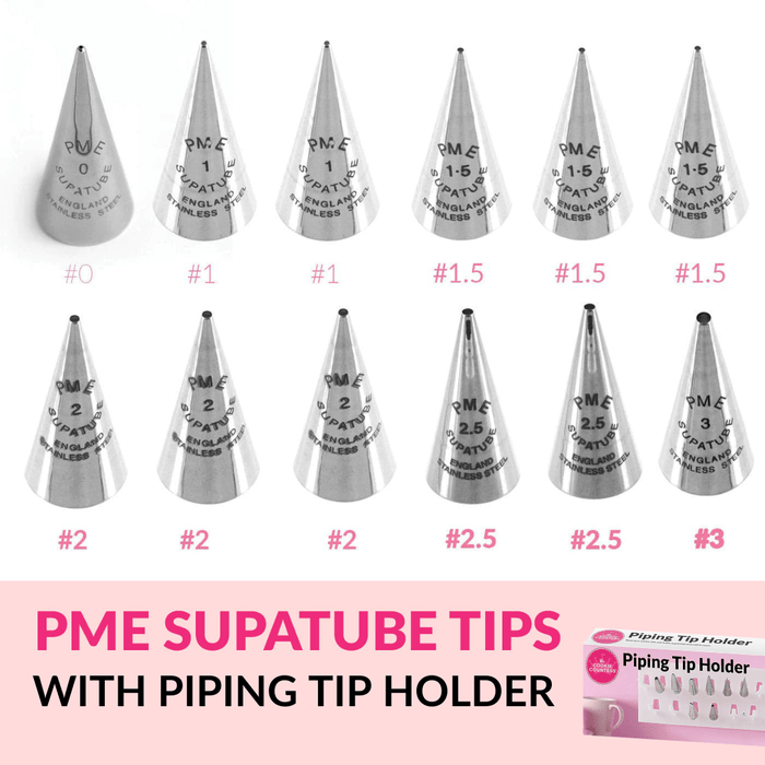 The Cookie Countess BFCM Bundle- PME Supatube Tips +Wall Mounted Tip Holder Option Bundle: PME Supatube Tips