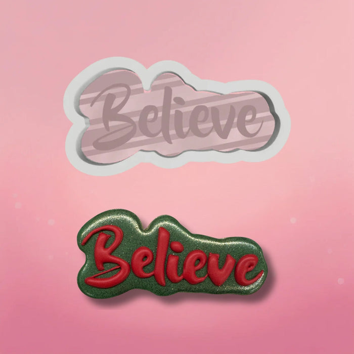 The Cookie Countess Cookie Cutter Believe Plaque Cookie Cutter