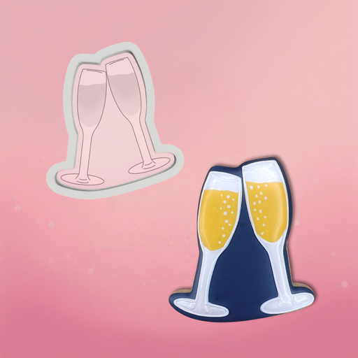 The Cookie Countess Cookie Cutter Champagne Glasses Cookie Cutter