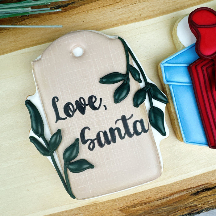 The Cookie Countess Cookie Cutter Gift tag with Greenery Cookie Cutter