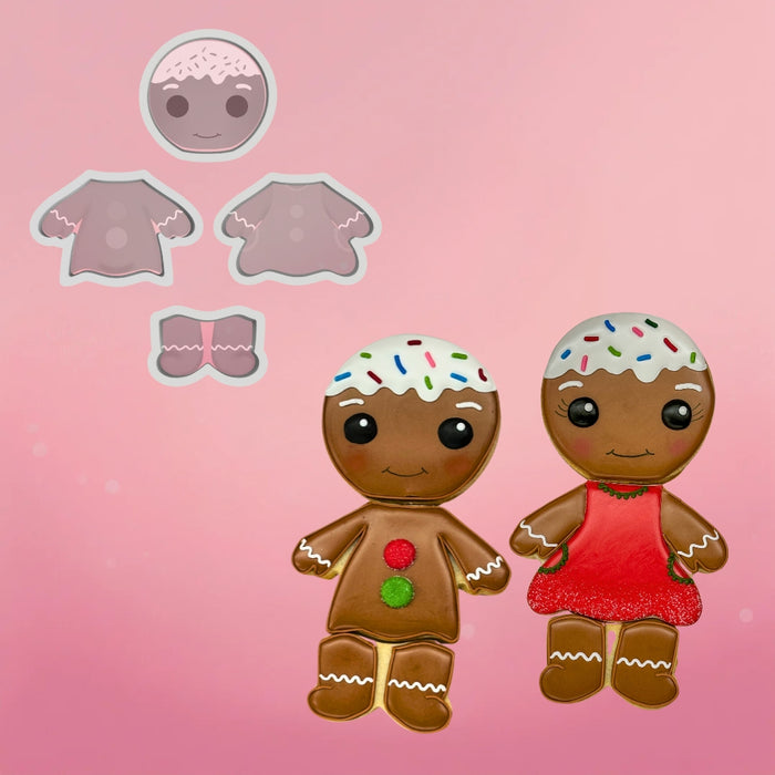 The Cookie Countess Cookie Cutter Gingerbread Couple 4pc Cookie Cutters