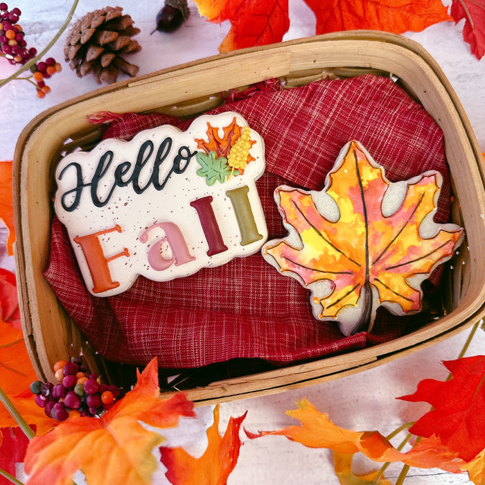 The Cookie Countess Cookie Cutter Hello Fall Plaque Cookie Cutter