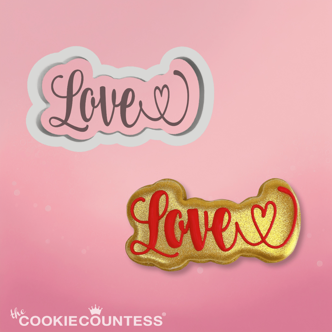 Love Script Cookie Stencil