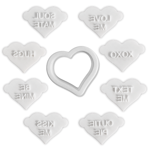 The Cookie Countess Cookie Cutter Mini Conversation Heart Cookie Cutter and Stamps