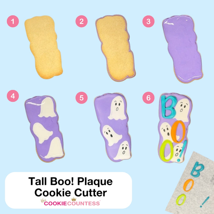 The Cookie Countess Cookie Cutter Tall Boo! Plaque Cookie Cutter