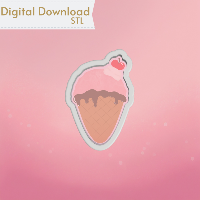 The Cookie Countess Digital Art Download Ice Cream Cone Cookie Cutter STL