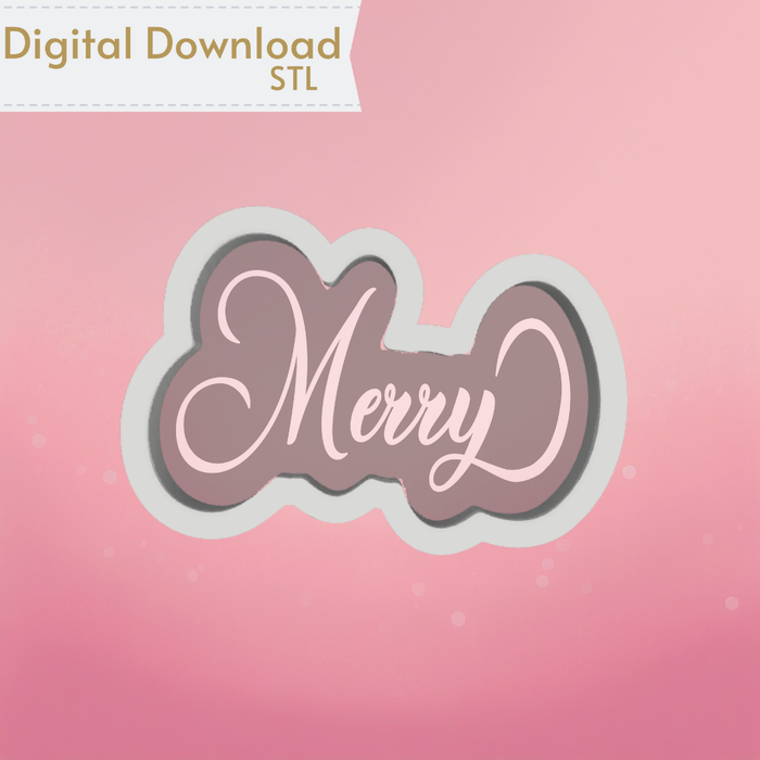 The Cookie Countess Digital Art Download Merry Cookie Cutter STL