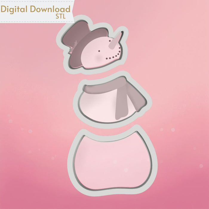 The Cookie Countess Digital Art Download Snowman 3pc Cookie Cutter STL