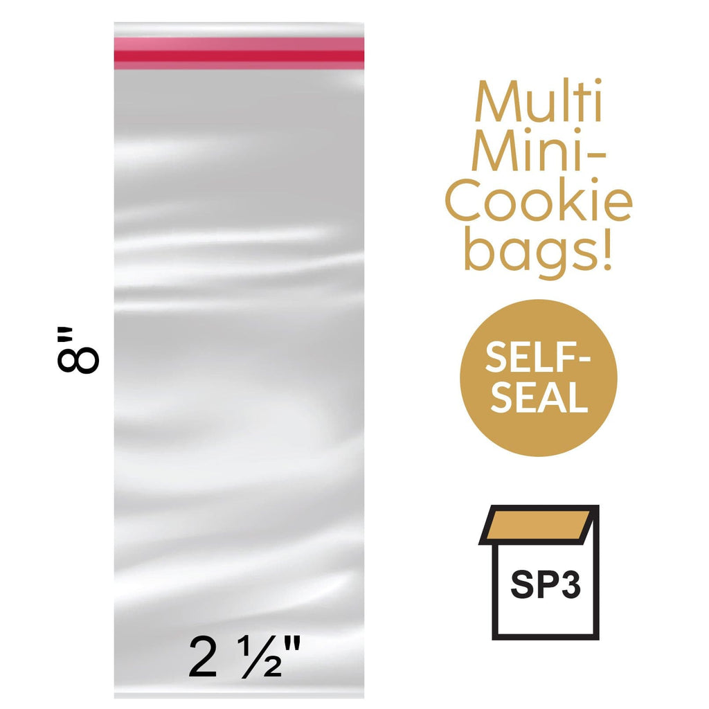 Clear Bags for Mini Cookies 2 1/2 x 8 - pack of 100