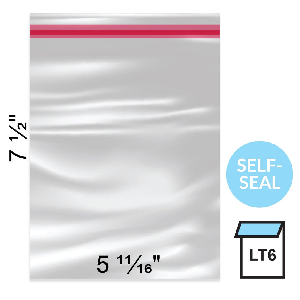 Clear Lip & Tape Bags 3 1/2 x 5 1/2 - Pack of 100