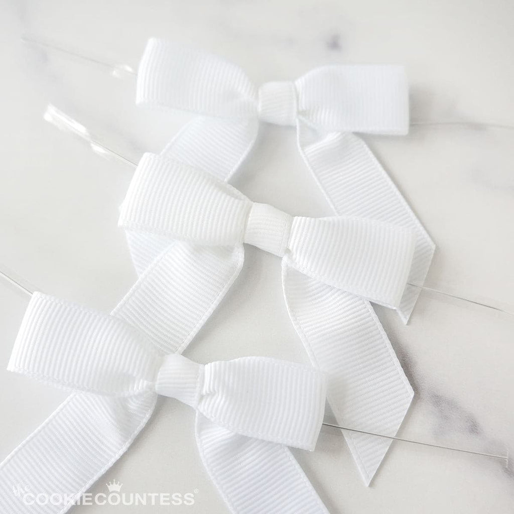 Pre-tied Bows with Wire Twist Tie: Red and White Stripe - Summer's