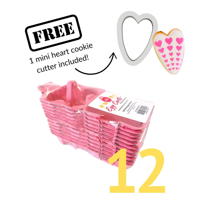 The Cookie Countess Packaging Set of 12 Mini Pink Egg Cartons