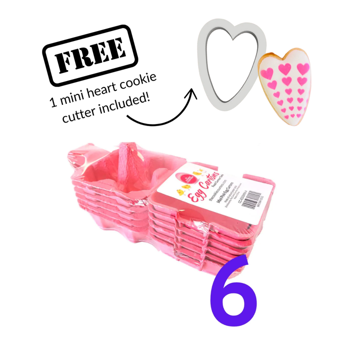 The Cookie Countess Packaging Set of 6 Mini Pink Egg Cartons