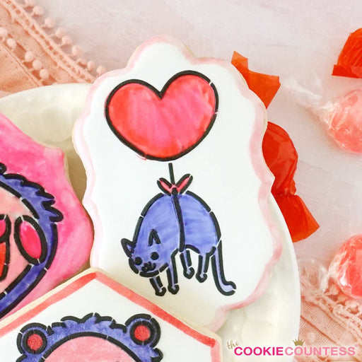 Designer Stencils Contemporary Hearts Cookie Stencils, Beige/Semi-Tran —  CHIMIYA