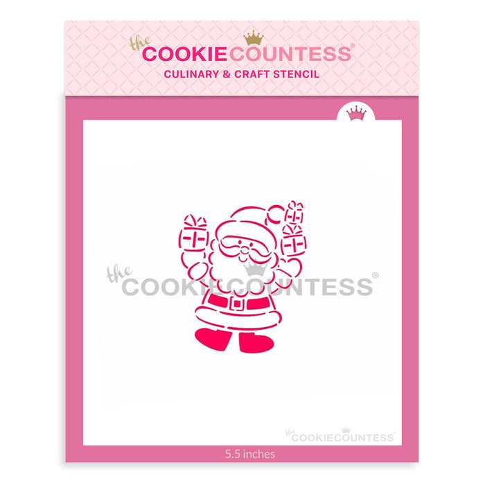 The Cookie Countess Stencil and Cookie Cutter Sets Stencil Only Santa Gift Delivery PYO