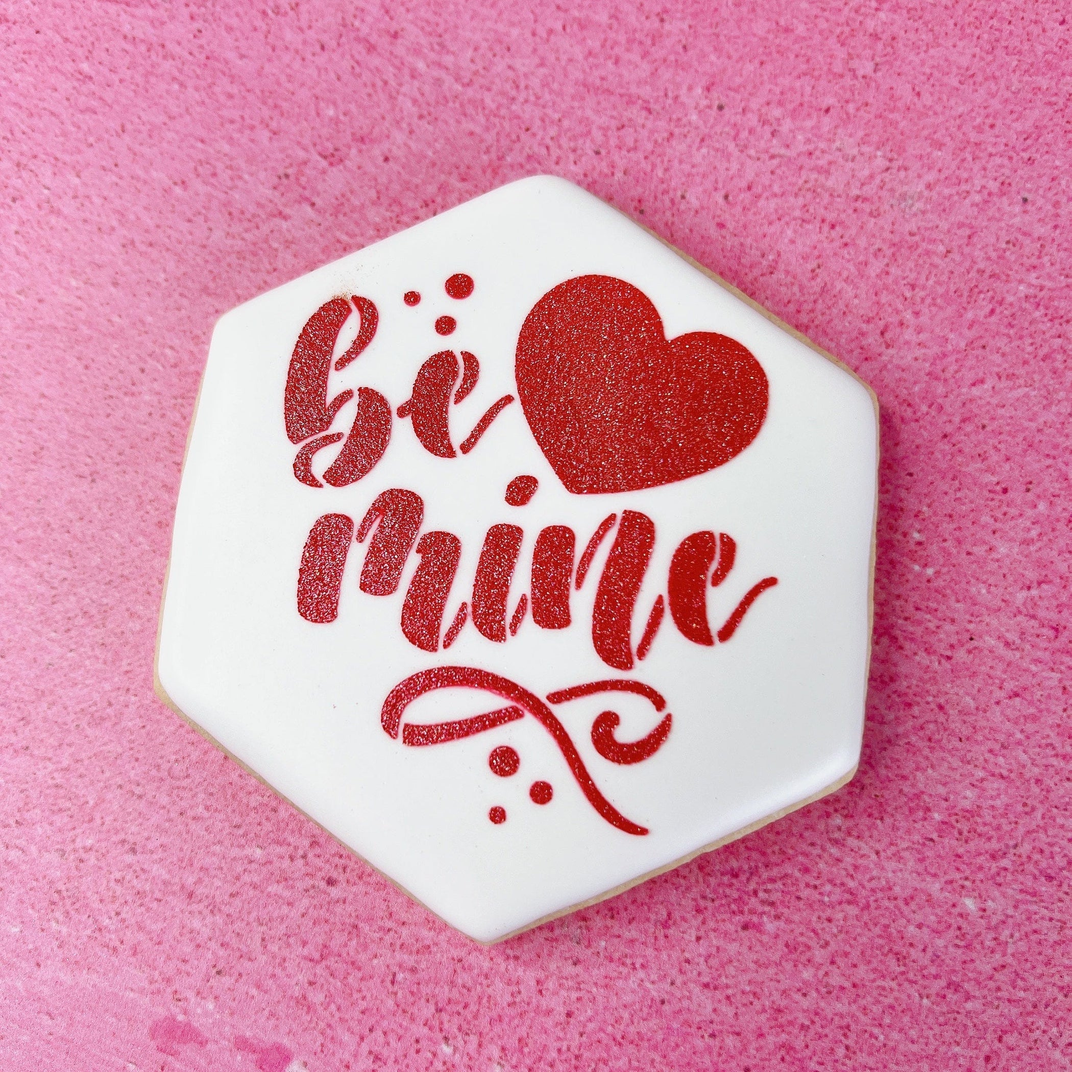 Be Mine with Heart Stencil and cutter — The Cookie Countess