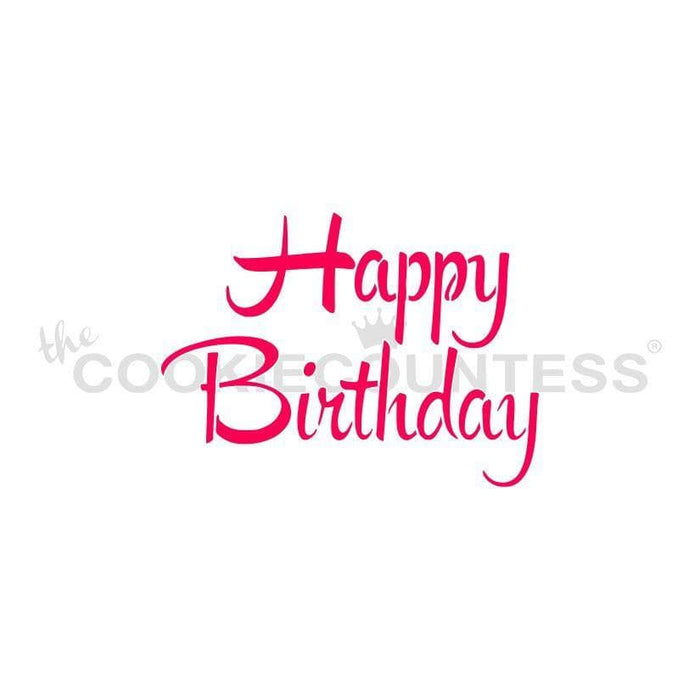 Happy Birthday Stencil for Crafts, Cookies, Cakes — The Cookie Countess